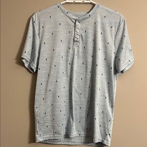 Bruno Super Soft Shirt – Light Blue Print with Pinapples